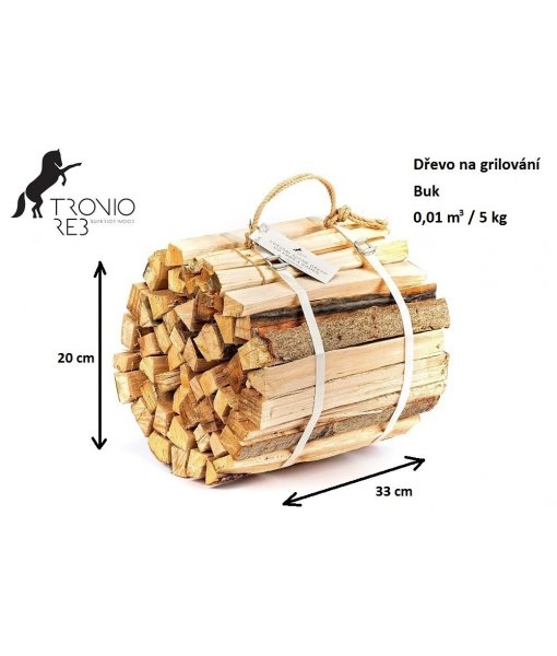 Dřevo na grilování Tronio Reb - buk 4 ks mini balení (na 4 grilování) - 20 kg / 0.04 PRMR